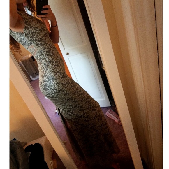 Allen Schwartz Gold Lace Dress - Picture 2 of 7